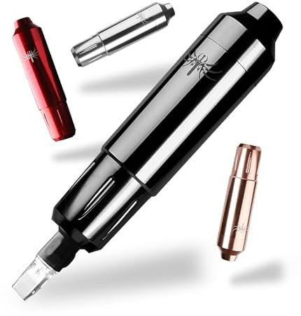DGT - Penna rotativa per tatuaggio a cartuccia con motore brushless giapponese e cavo RCA (nero)