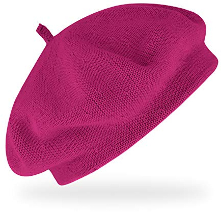fiebig Feinstrickbaske mit Zipfel | Barett in OneSize aus Baumwolle | Leichte Wollbaske in vielen Farben