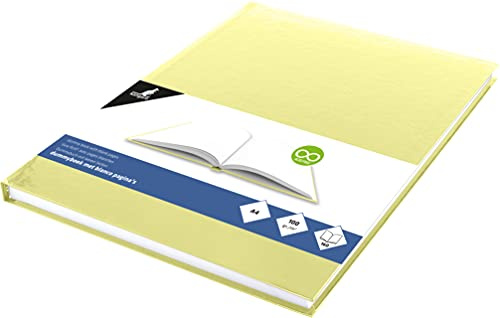 Kangaro KTC Kangaro A4 blanko mit gelbes Pastell Hardcover, 80 Blatt 100 gramm weiß Säurefreies Papier, K-5350, Pastell gelb