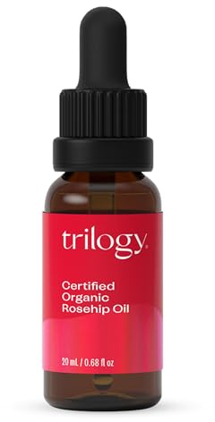 Trilogy Certified Organic Rosehip Oil - 20ml - natürliches Anti-Aging BIO Gesichtsöl aus kaltgepresstem Hagebuttenöl für Gesichtspflege & Reduzierung von Dehnungsstreifen und Falten