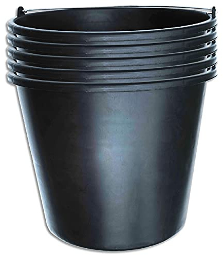 Wohnkult 5x Stella Bucket Baueimer für die Baustelle - schwarz (12 Liter)
