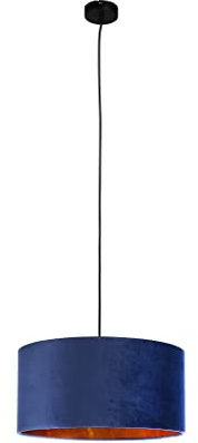 Smartwares Pendelleuchte IDE-60058, Blauer Samt, 40 cm Ø, E27-Fassung |