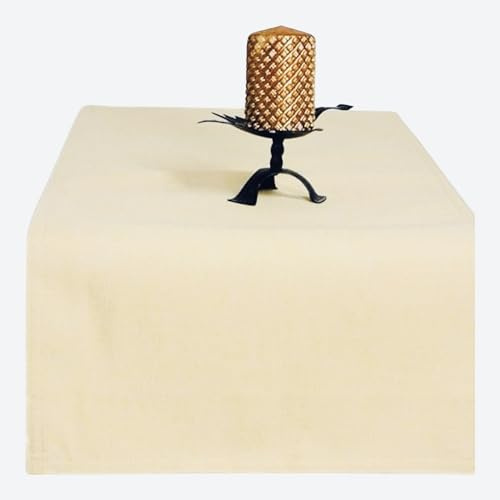 Tischläufer | Champagner/Creme - Eckig - 40x100cm | Tischband | Mitteldecke | Leinen-Optik | Lotus-Effekt | Schmutzabweisend