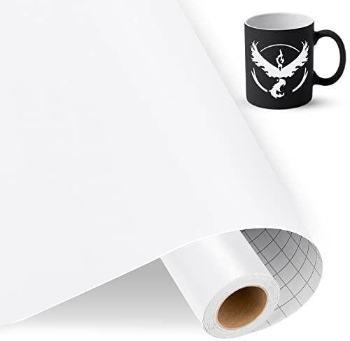 IModeur Vinylfolie Plotter Weiß, 30.5cm x 457.5 cm Matt Weiß Plotterfolie Vinyl für Silhouette Cameo, die meisten Schneidemaschine