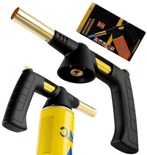 Mechero de Bunsen Brenneraufsatz Gas Dispositivo Flambeado Soplete Soldar Encendedor Ajustable Llama Encendido Piezoeléctrico Flambieren Quemador Butangasbrenner para BBQ, Cocina, Camping,