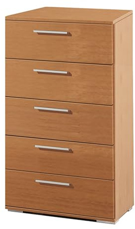Miroytengo Klassische Kommode in Kirschrot, 5 Schubladen, 52 x 101 x 41 cm, für Schlafzimmer