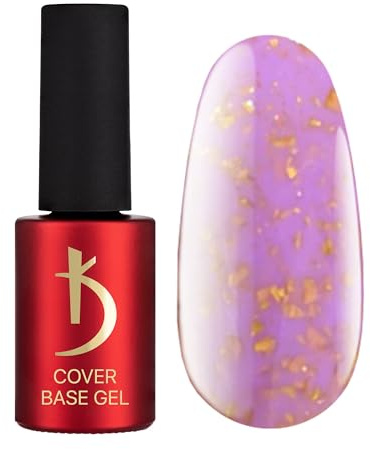 K Professional Base Coat - Base Gel Cover - Purple Flakes Camouflage -7ml- Unterlack - UV Nagellack - Gel Nägel - Lila Flocken Tarnfarbe Glitzern Confetti - UV LED