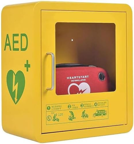 PHOLK AED-Defibrillator-Aufbewahrungsschrank, Wandmontierte Herz-Defibrillations-Alarmbox Mit Licht- Und Alarmsystem, Doppelschaltersteuerung, Erste-Hilfe-Koffer, Passend Für Die Meisten AED-Modelle