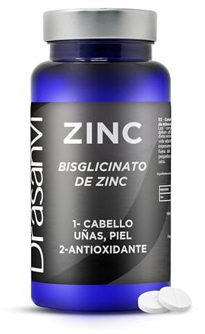 DRASANVI BISGLICINATO DE ZINC | Alta biodisponibilidad 550 mg | Suplemento de Zinc| Sistema Inmunitario y Descanso| Antioxidante y Equilibrio Hormonal | 90 comprimidos = 90 días