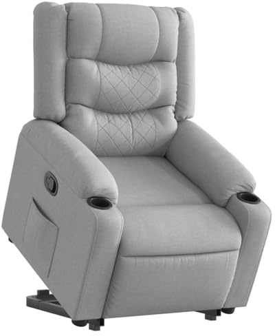 vidaXL Reclinerfåtölj med uppresningshjälp ljusgrå tyg, fåtölj, fåtölj med uppresningshjälp, reclinerstol, fåtöljer, fåtöljer med uppresningshjälp