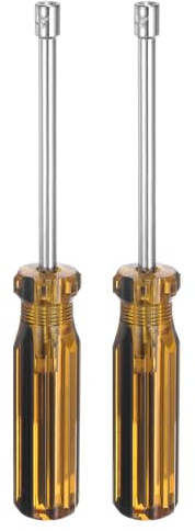 QUARKZMAN 2 Piezas Destornillador de Tuerca Hexagonal Métrica de 4 mm de Acero al Carbono con Mango Ergonómico de PVC Agarre Antideslizante Llave de Vaso No Magnética