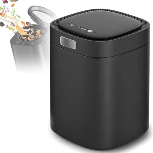 LSBHPPD Compostiera Elettrica per Interni Cucina,Smaltitore Automatico Intelligente,Compostiera Domestica Inodore 2,5 Litri,Trasforma I Rifiuti in Pre-Compost per Piante,Black
