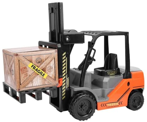 SPYMINNPOO Carrelli elevatori giocattolo in scala 1:12, carrello elevatore, modello di inerzia, carrello elevatore giocattolo con pallet box veicolo di sollevamento per bambini sopra i 3 anni