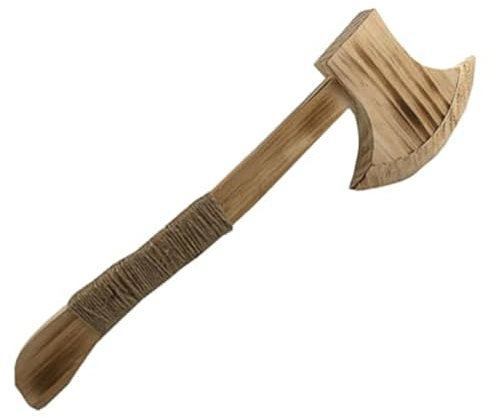 Axe jouet halloween accessoires en bois hache avec corde de chanvre, 12 poignées longues fausse hache, halloween alimentation Axe Toy Lumberjack Axe Halloween Costume Costume accessoires
