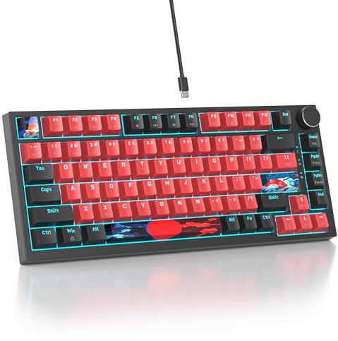SbocKeeb Custom Gaming Tastatur 75 Prozent Hot-Swap,kabelgebundene Mechanische RGB Tastatur mit Dichtung und Schall absorbierenden Pads Programmierbare Amerikanische QWERTY V400 Milan
