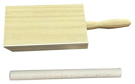 Pzuryhg Paddelwerkzeug, Nudelteigformer, Holzkonstruktion, schneller Gnocchi-Streizer und Paddel, hausgemachte Pasta-Garganelli-Spaghetti-Macher, 28,5 x 8,5 cm