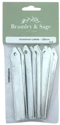 Bramley & Sage Aluminium 5” 125mm Garden Plant Labels (Pack of 20)