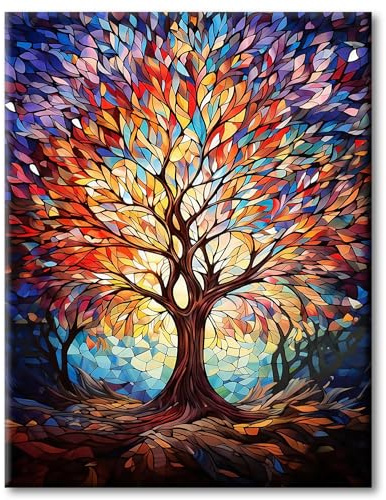 Diamond Painting Erwachsene, 5D Diamant Painting Bilder Baum des Lebens, DIY Mosaikherstellung Bastelset Geeignet Als Entspannung kreativ set für erwachsene und Als Wanddeko (30x40cm)