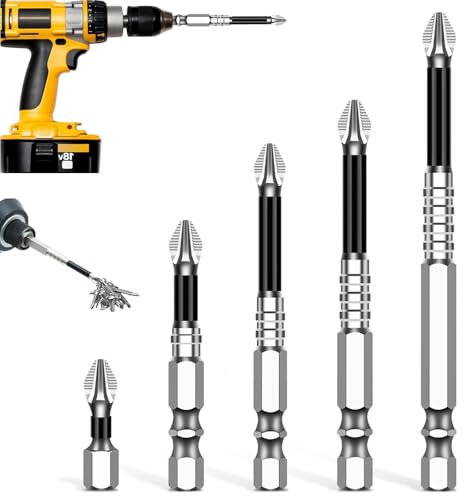 6 Pcs High Magnetic Screwdriver Bit Set for Electric Use - DIY Projects, Furniture Assembly, Car Repair & General Maintenance, 25, 50, 65, 70, 90, 150mm