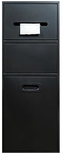 LFONDIGE Rectangle Recessed Shower Shelves Niche, Water Proof Bathroom Toilet Paper Holders, Storage Cabinets with Door for Kitchen Bath Fixtures(Black,23X67X14cm-9X26.4X5.5in)