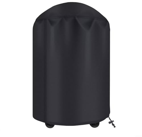 Allthingstore Cubierta redonda del Bbq impermeable Oxford Material al aire libre protector de la parrilla con correas de seguridad para la barbacoa de la caldera (diámetro 58CM* 77CM)