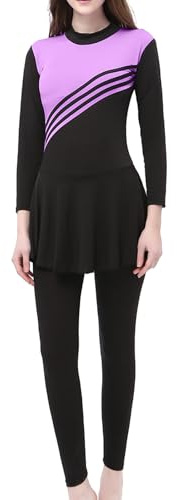NaLatia Ganzkörper Burkini Set Damen - 3-teilig Muslimisch Langärmlig + Schwimmhose + Kopftuch - Volle Abdeckung Strandbeachwear Sport Schwimmanzug