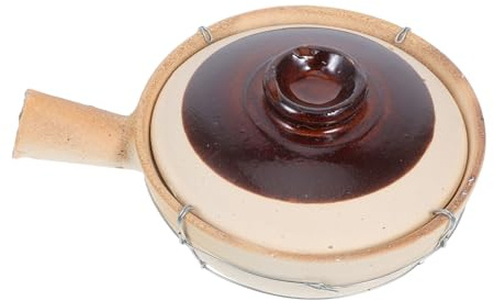 Didiseaon Pentola di Terracotta in Argilla con Coperchio, Versatile per Cucinare e Conservare il Gusto Originale, per Feste e Riunioni di Famiglia