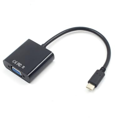 Tofficu Type-c to Vga Adapter Cable for Monitor Tv Projector Usb-c to Vga Converter Cable Resolution Male to Female Connector for Office Home Use