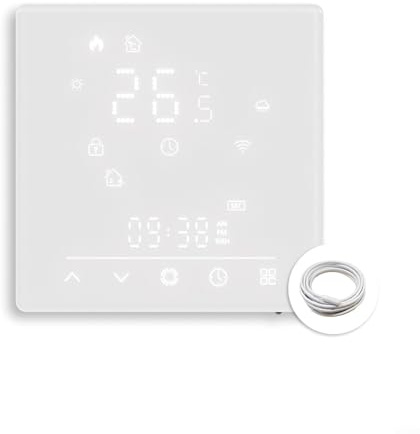 Smart Electric Floor Heating Termostato Switch, 88x88mm Programmabile Controllo Termostato Riscaldamento Pavimento ForTuya Smart Home (GB)