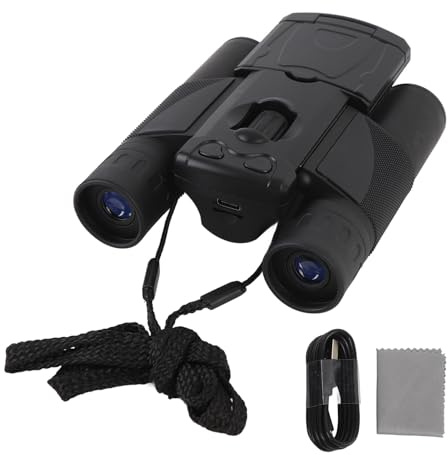 Tnfeeon Binocolo Digitale con Fotocamera, Registrazione Video da 48 MP 2,5K, Display a Colori da 2 Pollici e Zoom Digitale 8x, Porta di Tipo C per Birdwatching e Osservazione (BLACK)