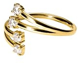 Purelei Create Moments Ring – wasserfest & verstellbar | Offener Edelstahlring mit vier funkelnden Zirkonia-Steinen & 14K/18K Vergoldung | Symbol für besondere Augenblicke & Erinnerungen
