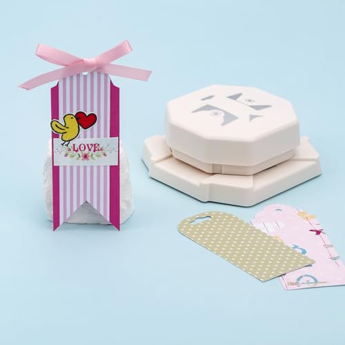 Punzonatrice per etichette 4 in 1 per lavori di carta, 2026 nuovo punzone per etichette regalo, punzonatura angolare per etichette da 4 cm/3 cm/2 cm, per artigianato, 4 forme per la creazione di
