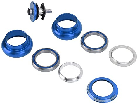 SPYMINNPOO Viaron 34-mm-Fahrradsteuersatz mit Doppellagern, Langlebiger Vorderradgabelschaft-Steuersatz aus Aluminiumlegierung, Leichtgängig und Hindernisfrei für Effizientes Fahren, Perfekter