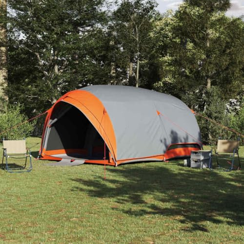 Tunnelzelt Grau Orange 410 x 285 x 198 cm TAFT Outdoor für Abenteurer und Familien Camping