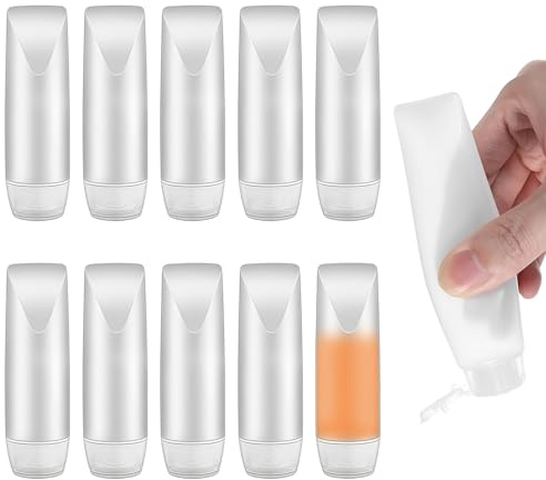 VIVIIHOO reseflaskor set för påfyllning, 10 stycken 30 ml, läckagesäkra resebehållare för schampo, duschgel och lotion