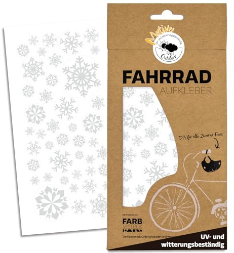 Schneeflocken winterliche Schneeflocken als Rahmen Aufkleber Set für Fahrrad ✓ wetterfeste Aufkleber ✓ | D00038