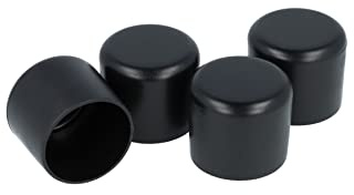 GLEITGUT 4 x Fußkappen rund Rohrkappen schwarz Stuhlkappen Endkappen für Rundrohr (25 mm)