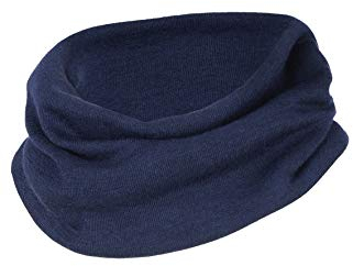 Engel Natur, Kinder Schlauchschal feinripp, 70% Wolle (kbT), 30% Seide (Marine)