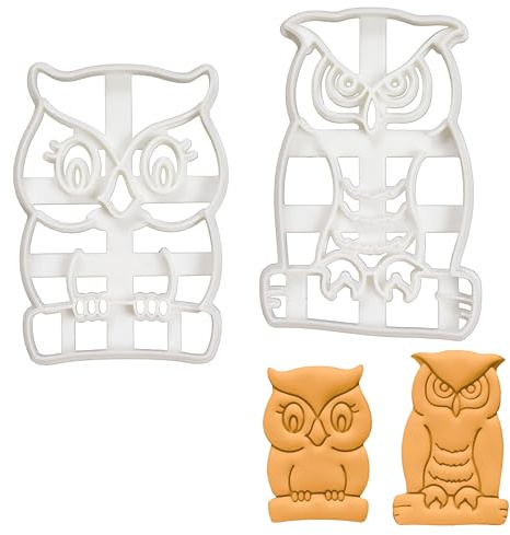2er Set Eule Ausstechformen (Formen: Große, Ehrenwerte Eule und Süße Eule), 2 Teil