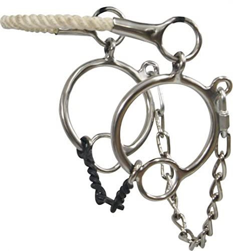 Showman Rope Nose Hackamore w/Dogbone Snaffle Bit