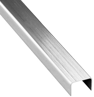 U Edelstahlschiene Bordüre Fliesenschiene Edelstahl V2A 2,5m 15mm silber | Für dekorative Linien und saubere Einfassungen im Fliesenbild, 10mm Profilmaß, 2,5m, V2A Edelstahl, gebürstet, silber