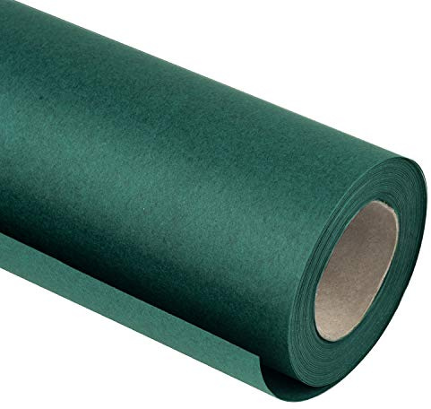 RUSPEPA Carta Da Regalo Kraft Verde Di Natale - Carta Pesante Da 81,5 Mq Per Regali Di Matrimonio, Compleanno, Doccia, Complimenti E Vacanze - 76 cm X 10 m Per Rotolo