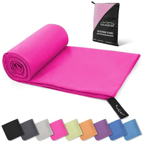 Style Slice Microfibre Towel, Quick Dry Lightweight Compact Super Absorbent Gym Travel Towel for Sports Beach Swimming Camping Hiking Hair Drying Pets