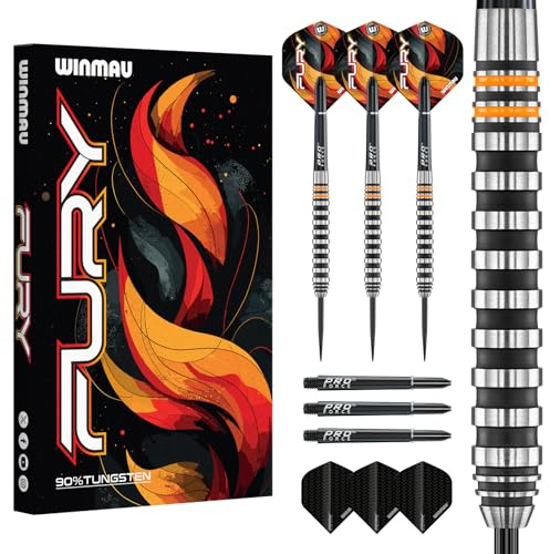 WINMAU Darts Fury 22 g Volfram Dart-set med prisma och VECTA axlar – professionell hög prestanda för precision, noggrannhet, hållbarhet och kontroll