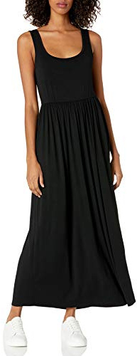 Amazon Essentials Women's Long Waisted Maxi Dress (Plus, Black, S