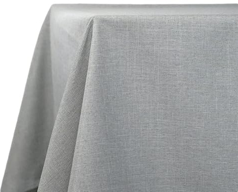Decomira Tischdecke wasserabweisend Leinen-Optik - Fleckschutz, abwaschbar - Garten-Tischdecke Outdoor, Tischtuch Esstisch - Grau - 90x90 cm