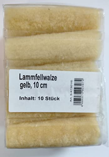 Lammfellwalze/Lammfellrolle, gelb oder weiß 10 cm / 10 Stück