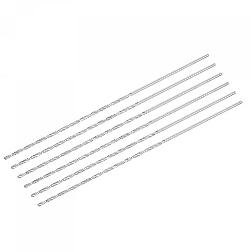 sourcing map 6 Stk. HSS Spiralbohrer (Hoch schnell Stahl) extra lange Spiralbohrer 3mm Durchmesser 300mm