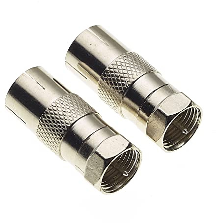 Keple Adaptateur de connecteur TV femelle vers mâle F, adaptateur de prise mâle vers femelle anticorrosion, coupleur coaxial d'antenne TV 2 pièces, connecteur adaptateur de câble TV