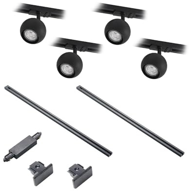 Lindby Lampada a binario dimmerabile (Moderno) colore Nero, in Metallo ad es. Corridoio monofase faretti su